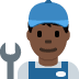 👨🏿‍🔧 man mechanic: dark skin tone display on Twitter